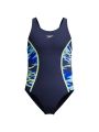Speedo HYPERBOOM Kız Çocuk Mayosu (Navy-Sarı)