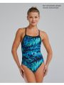 TYR Durafast Lite® DF Kız Çocuk Mayosu - Seismo (Mavi/Yeşil)