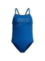 Speedo END+ LOGO Kız Çocuk Mayosu (Mavi)
