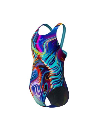 Speedo Kız Çocuk Mayosu Powerback Siyah