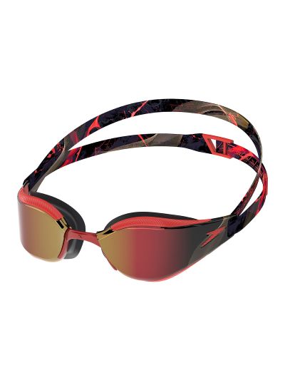 Speedo Fastskin Hyper Elite Aynalı Yarış Gözlüğü (Kırmızı/Siyah)