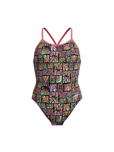 Speedo Allover VBack Kız Çocuk Mayosu
