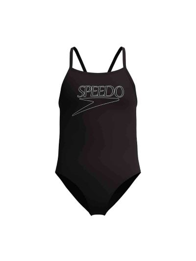 Speedo END+ LOGO Kız Çocuk Mayosu (Siyah)
