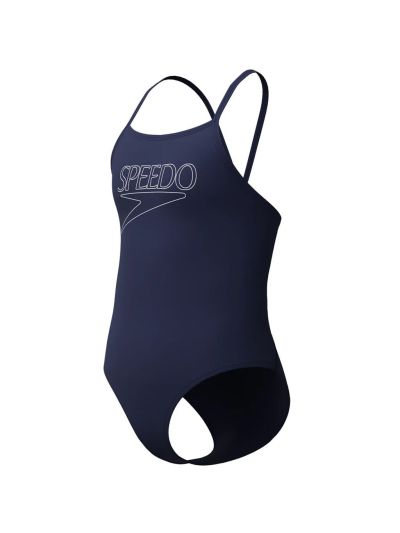 Speedo END+ LOGO Kız Çocuk Mayosu (Navy)