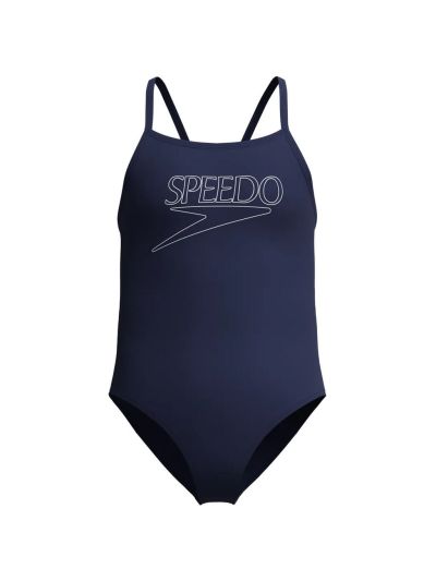 Speedo END+ LOGO Kız Çocuk Mayosu (Navy)