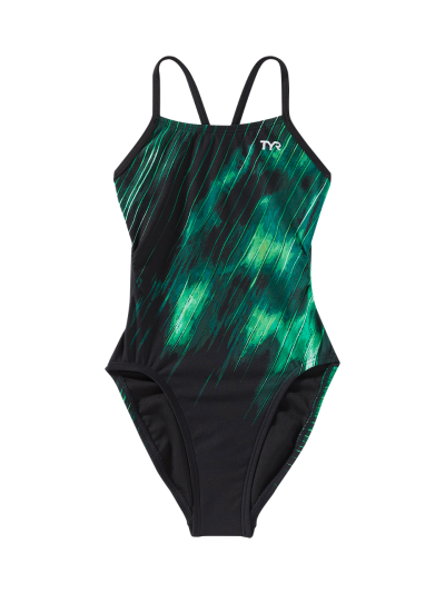 TYR Durafast Elite® CF Kız Çocuk Mayosu - Cycloid (Yeşil)