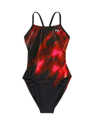 TYR Durafast Elite® CF Kız Çocuk Mayosu - Cycloid (Kırmızı)