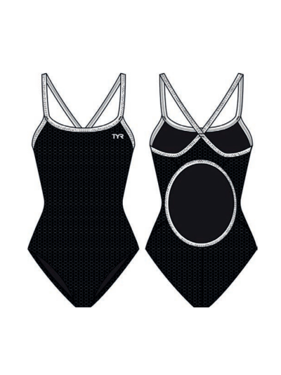 TYR Durafast Elite® DF Kız Çocuk Mayosu - Hexa (Siyah)