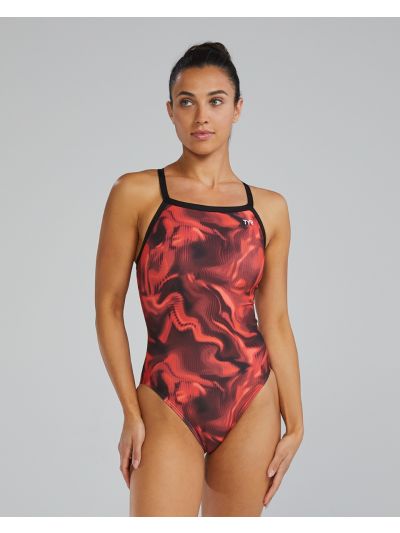 TYR Durafast Elite® DF Kadın Mayosu - Waveform (Kırmızı)