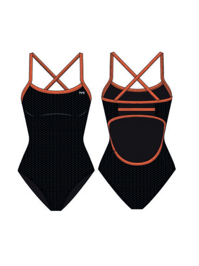 TYR Durafast Elite® TF Kadın Mayosu - Hexa (Siyah/Turuncu)