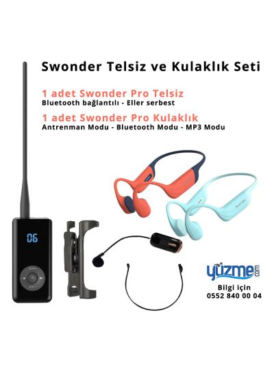 Yüzücü Kulaklığı ve Telsiz Seti PRO (Yuzme.com Garantili)