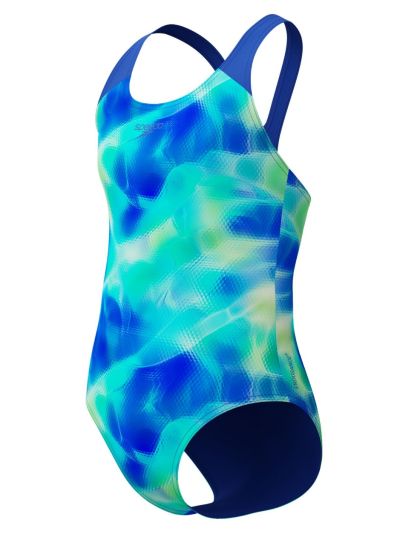 Speedo Digi Splashback Kız Çocuk Mayosu (Mavi-Yeşil)