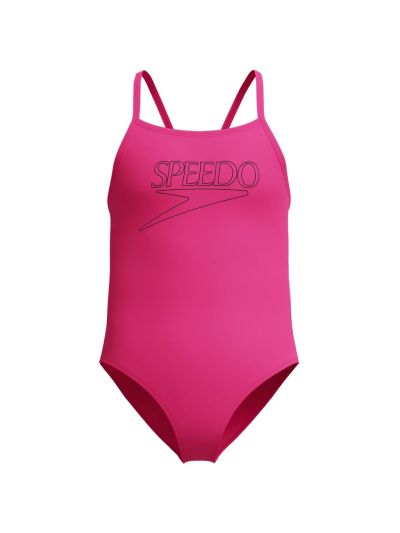 Speedo END+ LOGO Kız Çocuk Mayosu (Pembe)