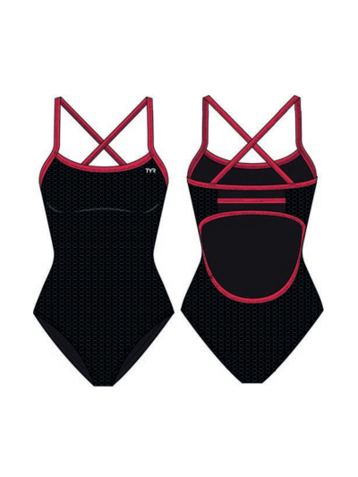 TYR Durafast Elite® TF Kadın Mayosu - Hexa (Siyah/Kırmızı)