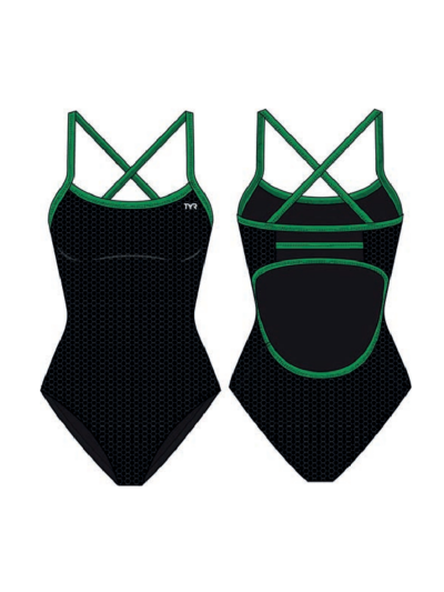 TYR Durafast Elite® TF Kadın Mayosu - Hexa (Siyah/Yeşil)